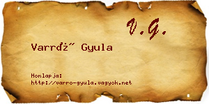 Varró Gyula névjegykártya